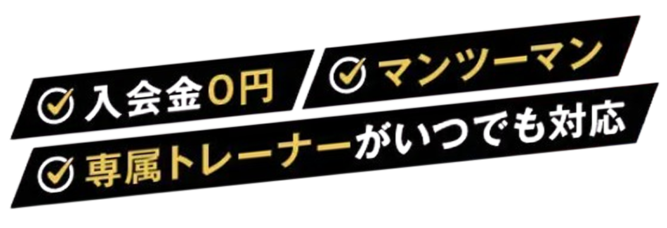 入会金0円、マンツーマン